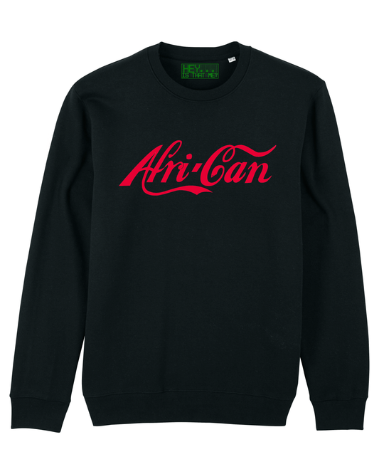 African slogan sweater with red font (screen printed)